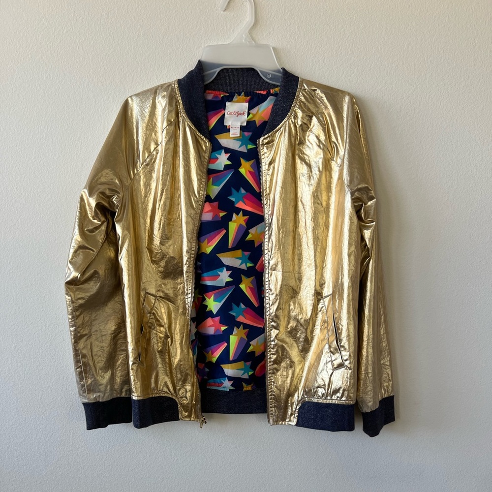Cat & Jack Gold Lame’ Jacket For Girls size 14-16 years.